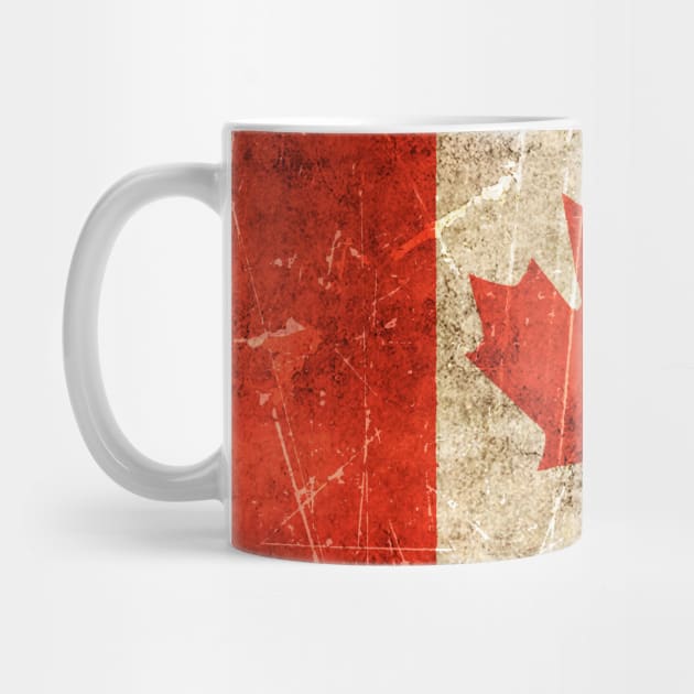 Vintage Aged and Scratched Canadian Flag by jeffbartels